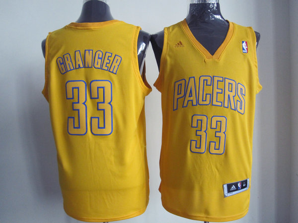  NBA Indina Pacers 33 Danny Granger Fashion Swingman Christmas Day Yellow Jersey